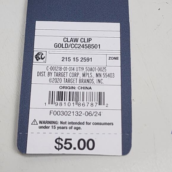 Target Universal Thread Gold-Toned Metal Hair Claw Clip Heavy Tight Grab NWT - Picture 4 of 4